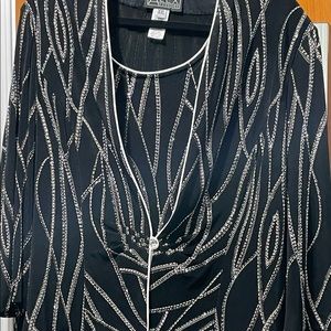 Alex Evenings tank and single button top with 3/4 length sleeves.